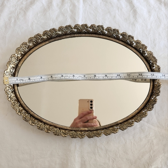 Vintage silver mirror tray - Picture 4 of 8